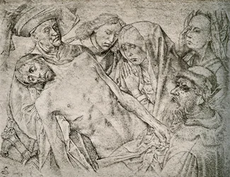 Dibujo después del Descendimiento de la Cruz, c. 1460-1480, 1908