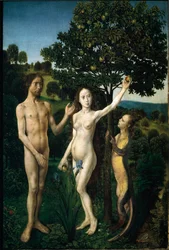 La pesca original (detalle). Pintura de Hugo van der Goes conocido como "Hugh of Ghent" (1440-1482). Después de 1479 Dim. 38,8x23 cm Viena. Kunsthistorisches Museum, Austria