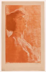 Retrato de una mujer con el torso desnudo
L