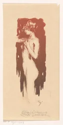 Mujer desnuda de pie