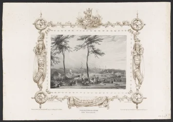 Parque de atracciones y otras diversiones, 1836 Entretenimiento popular en Sterrenbosch / 17 de junio de 1836 (título sobre objeto) Placas de la celebración del segundo centenario de la Utrechtsche Hogeschool, 1836 (título de la serie)