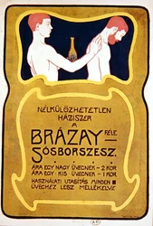 Anuncio húngaro de Eau de Toilette Brazay, c.1900