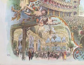 Vistas interiores del Somossy Orfeum en Budapest, finales del siglo XIX