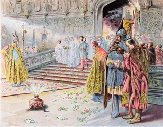 Matrimonio de Matías I (1440-90) Corvino y Beatriz de Aragón en 1476