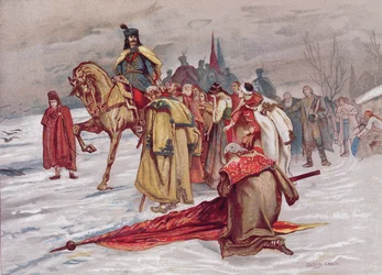 Rakoczi Ferenc se despide de su pueblo al exiliarse en febrero de 1711, c.1900