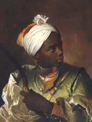 Retrato de un hombre negro sosteniendo un arco, hacia 1697
