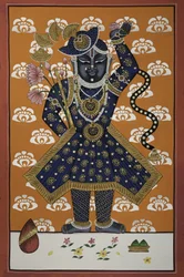 El Niño Krishna de color azul divino