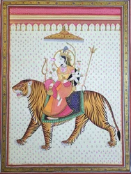 La diosa Durga montada en un tigre
