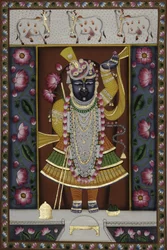 El Señor Shrinathji, ataviado con sus mejores galas