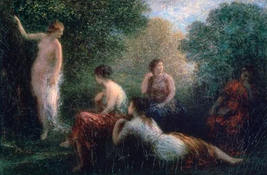 Arcadia, mujer bañándose, 1836-1904