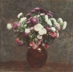 Aster en jarrón