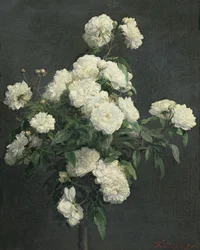 Naturaleza muerta de peonías blancas, 1870