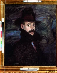 Auto retrato. Pintura de Ignacio Zuloaga y Zabaleto (1870-1945). Óleo sobre lienzo, 76 x 65 cm. arte español. Museo Pushkin de Bellas Artes, Moscú.