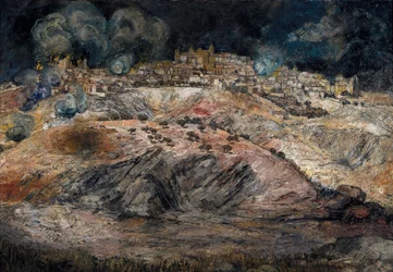 Guerra Civil Española (1936-1939): "Vista de Toledo en llamas"