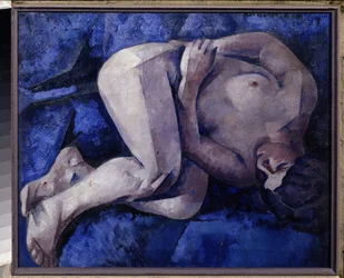 En el sofá. Pintura de Ignati Ignatyevich Nivinsky (Nivinski) (1881-1933), óleo sobre lienzo