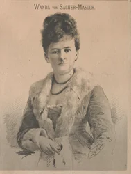 Escritora Wanda von Sacher-Masoch, nacida Angelika Aurora Rümelin, 1879