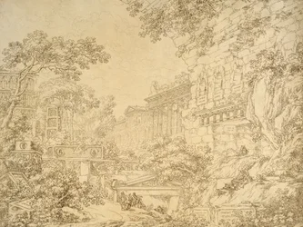 Paisaje con ruinas