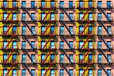 Patrón de edificios de colores