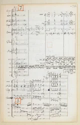 Partitura manuscrita con Suite orquestal reducida para El pájaro de fuego de Igor Stravinsky (1882-1971)