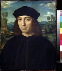 Pintura ""Retrato de un hombre"" de Francesco Raibolini Says Il Francia (1450-1518) Museo Pushkin, Moscú