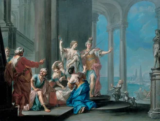 Aquiles y las hijas de Licomedes (óleo sobre lienzo)