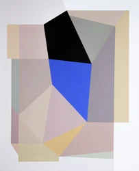 Geometría azul y negra