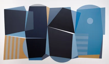 Armonía geométrica azul