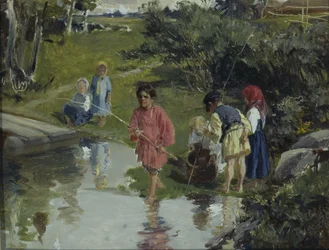 Niños pescando, 1882