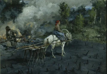 Preparación del suelo para linaza en la región de Vologda, 1873