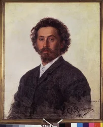 Auto retrato. Pintura de Ilya Yefimovich Repin (Ilia Repin) (1844-1930), óleo sobre lienzo