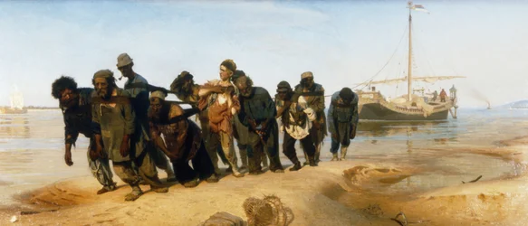 Barcazas en el Volga (rusia)