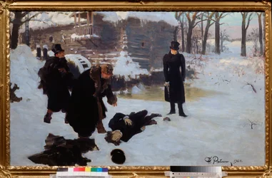 El dual. (La muerte del poeta Alexander Pushkin (1799-1837) asesinado por su rival Georges Charles de Heeckeren d