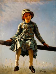Libélula. Retrato de la hija del artista. Pintura de Ilya Yefimovich Repin (Ilia Repin) (1844-1930), óleo sobre lienzo