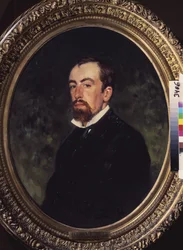 Retrato del artista Vasily Polenov (1844-1927). Pintura de Ilya Yefimovich Repin (Ilia Repin) (1844-1930), óleo sobre lienzo