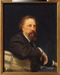 Retrato del escritor Conde Alexei Konstantinovich Tolstoy (Alexis Konstantinovich Tolstoy) (1817-1875). Pintura de Ilya Repin (Ilia Repin) (1844-1930), óleo sobre lienzo