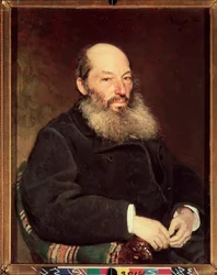 Retrato del poeta Afanasy Afanasievich Fet (Foeth) (Afanassi Afanasievich Chenchine) (1820-1892). Pintura de Ilya Repin (Ilia Repin) (1844-1930), óleo sobre lienzo