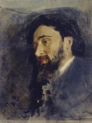 Retrato del autor Vsevolod M. Garshin 1855-1888, 1883