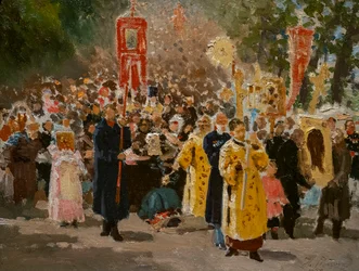PROCESIÓN RELIGIOSA EN EL ROBLE