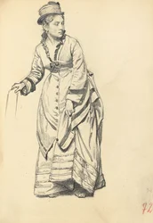 Mujer de Pie Sosteniendo su Vestido, c. 1872-1875