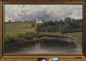 Vista del pueblo Varvarino (Rusia). Pintura de Ilya Repin (Ilia Repin) (1844-1930), óleo sobre lienzo