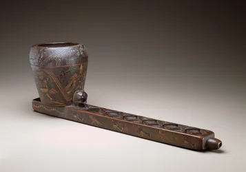 Vasija ceremonial para verter, Perú, 1675-1725