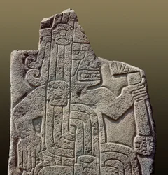 Civilización inca: relieve que representa a un guerrero (piedra)