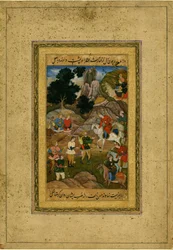 Joven cautivo siendo llevado ante un príncipe montado, c. 1605