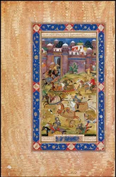 Nariman mata al hijo del Khaqan de China. De la epopeya Garshaspnama de Asadi Tusi