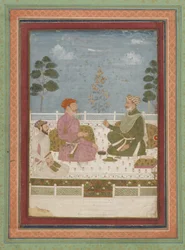 Escena de Audiencia, folio de álbum separado con pintura