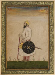 Bahram Khan, un funcionario de la corte de Shah Jahan, India mogol, c.1720