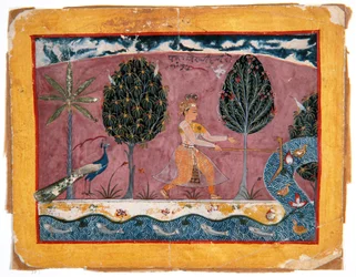 Balarama con su arado en el río Jamna