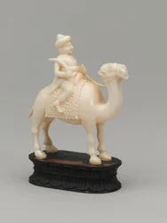 Caballo negro, pieza de ajedrez, India, circa 1820