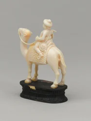 Caballo negro, pieza de ajedrez, India, hacia 1820