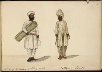 Vendedor de esteras Bohori; sastre Kathiawar